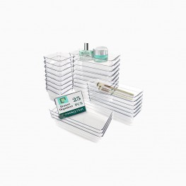 Plastic Drawer Organizer Set - 25 PCS Clear Storage Bins