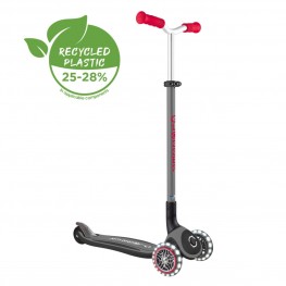 Globber Master Lights Foldable Scooter - Black-Red