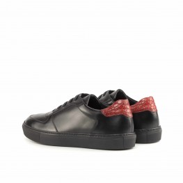 Black Box Calf Leather Low Top Trainer
